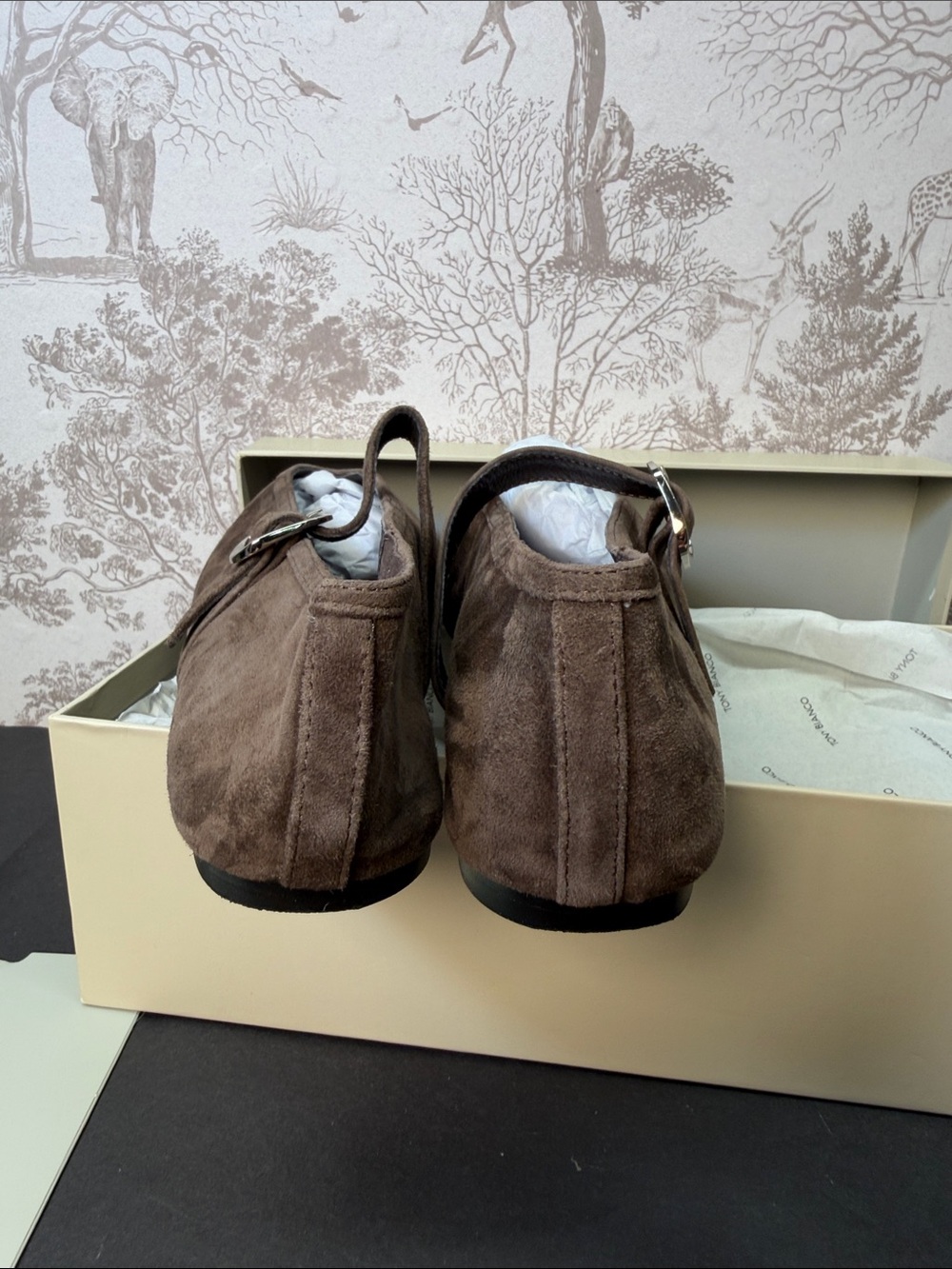 Tony Bianco Bobbi Mary Jane in Espresso Suede square toe ballet flat - Picture 6 of 9